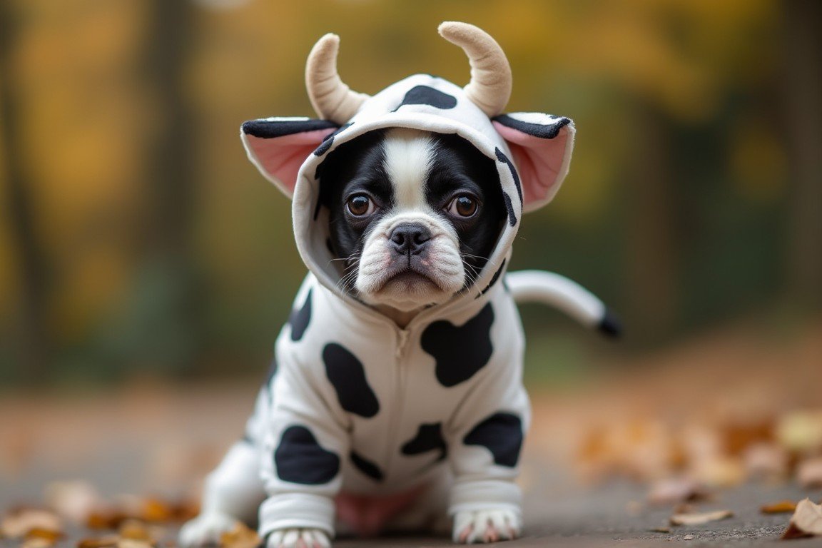 Moo-dy Cow Dog Costume – A Playful Farmyard Look