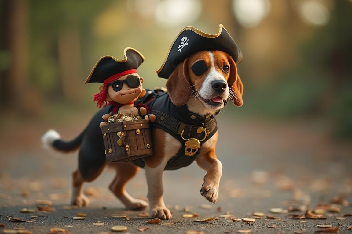 Pirate Treasure Hunter Dog Costume – Ready to Plunder the Seven Seas