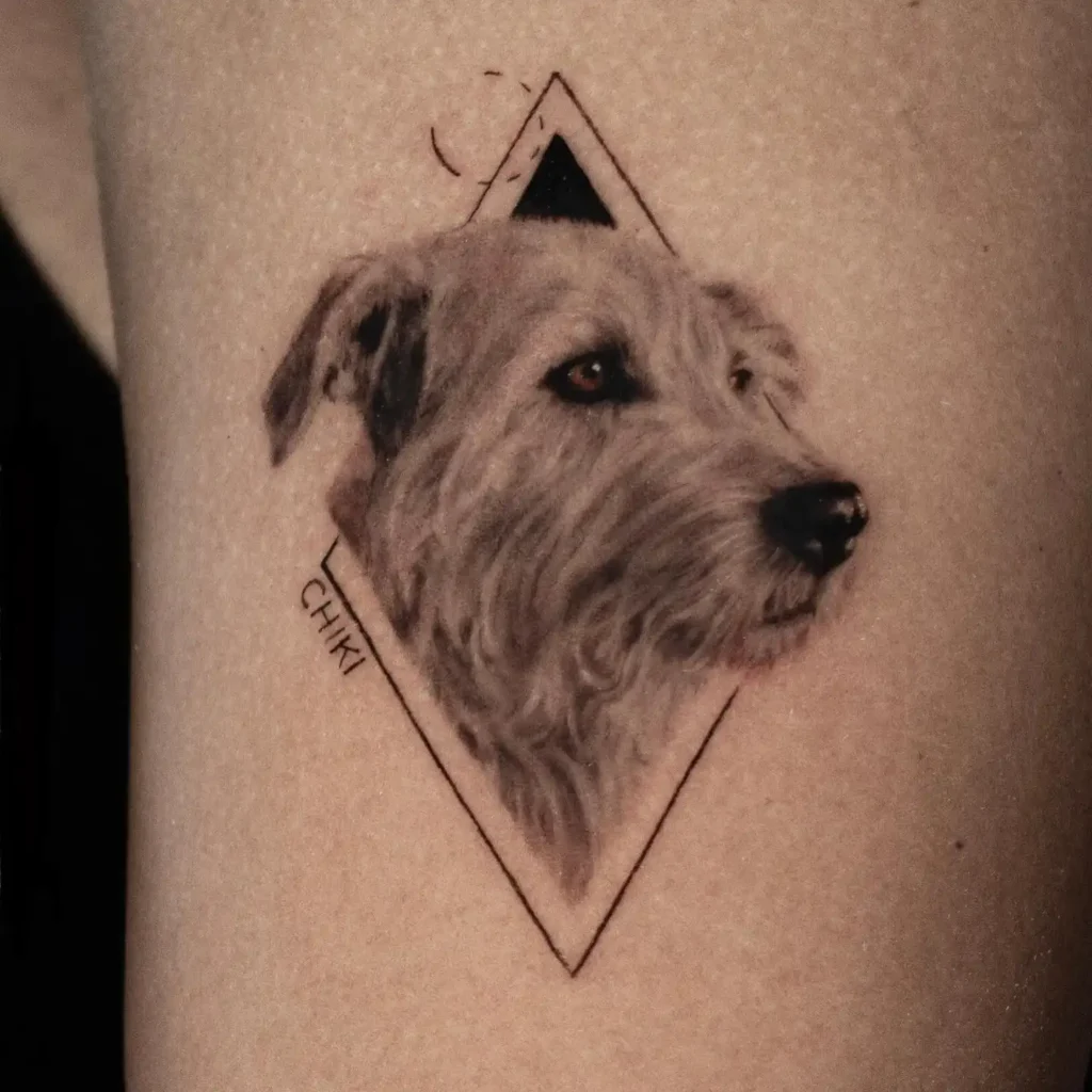 Photorealistic Dog Tattoo: