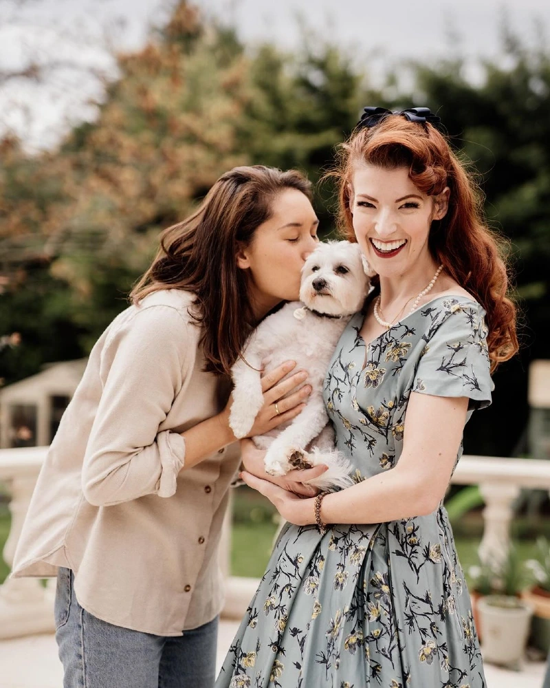 Vintage Elegance with Pup