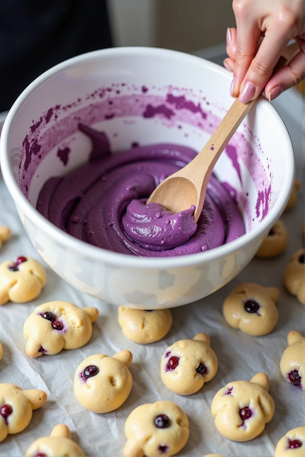 Homemade Soft Blueberry and Yogurt Dog Treats process