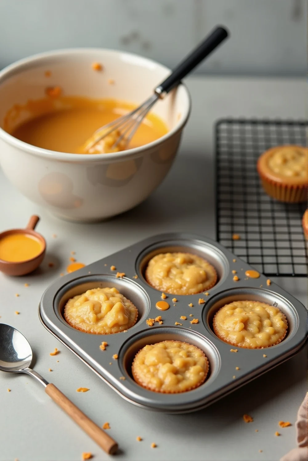 Carrot & Banana Low-Fat Dog Muffins – A Soft, Healthy Treat for Overweight and Senior Dogs process