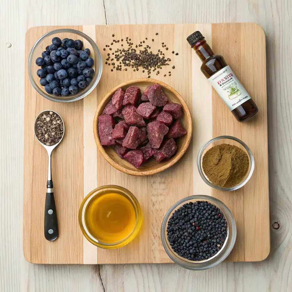 Venison & Blueberry Medley – A Gourmet Feast for Discerning Felines ingredients