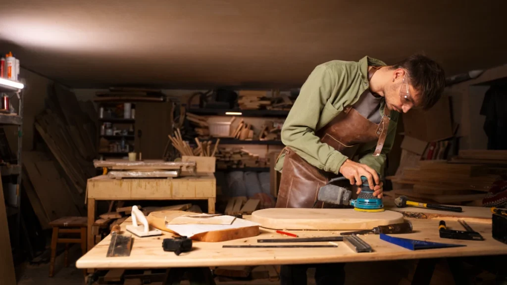 medium shot artisan doing woodcutting 1