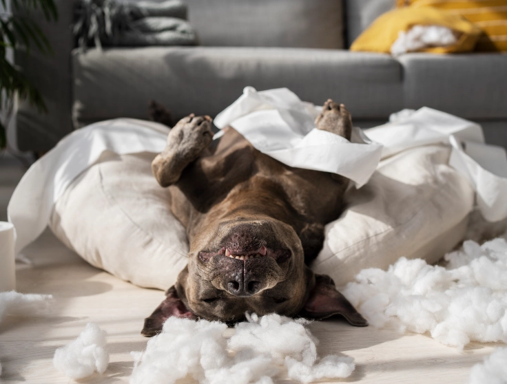 Bulldog Sleeping in Weird Position