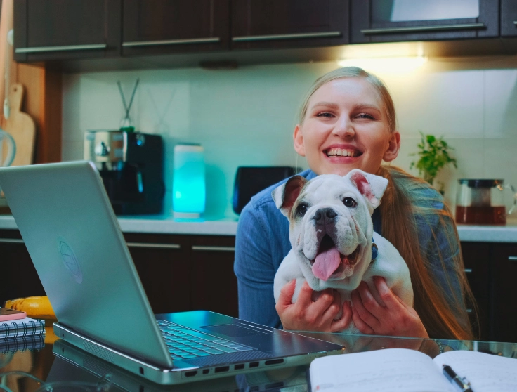 Dog Photobombing Owner's Zoom Call