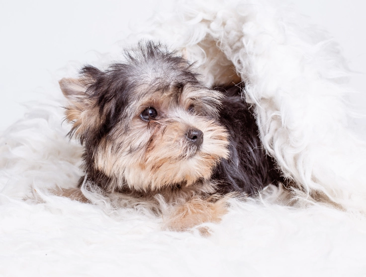 Shih Tzu in Blanket Burrito