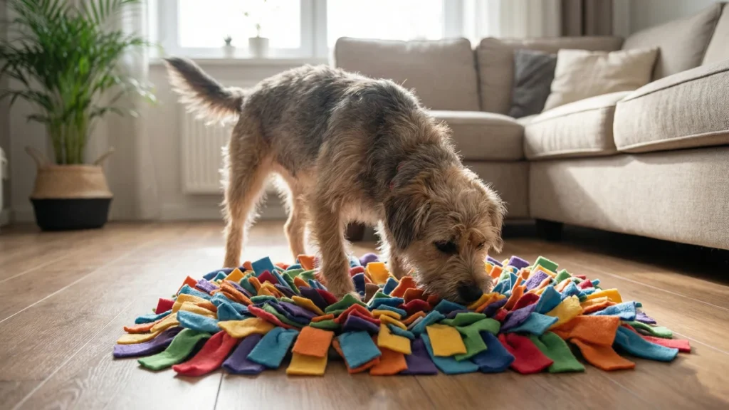 12 Easy Ways To Mentally Stimulate Your Dog 4 Mimic Hunting with Fabric Snuffle Mats