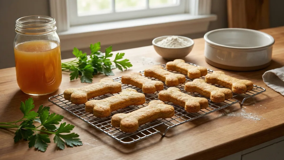 Homemade Chicken Broth Dog Biscuits (Crunchy Treats)