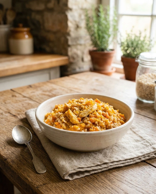 "The 'Gentle Digestion' Chicken & Pumpkin Mash"