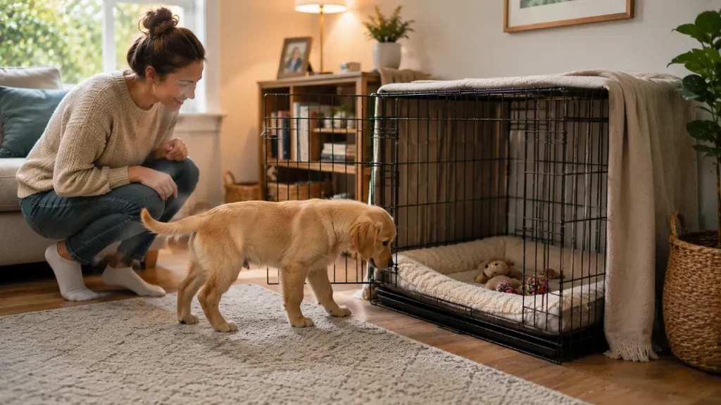 Introduce the Crate with the Door Open