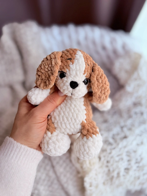 Soft Brown Crochet Puppy