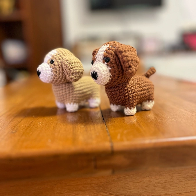 Tiny Crochet Puppy Pair