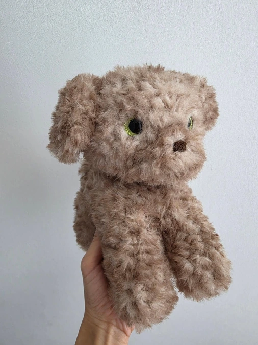 Fluffy Beige Crochet Puppy