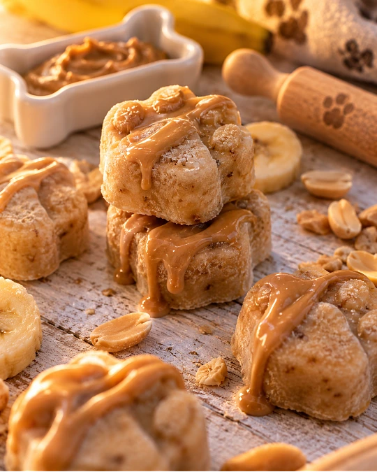 Banana Peanut Butter Dog Ice Cream Bites