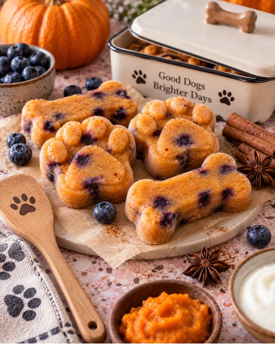 Pumpkin Blueberry Frozen Dog Treats