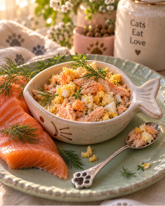 Salmon and Egg Spoon Mix