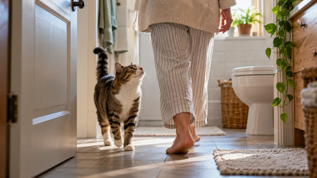 Why Your Cat Follows You to the Bathroom in the First Place