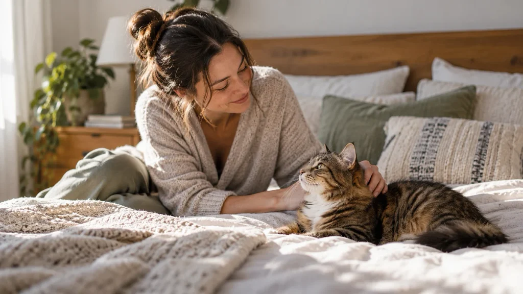 If Your Cat Jumps on Your Bed at Night, Here Is Why 2 Cat