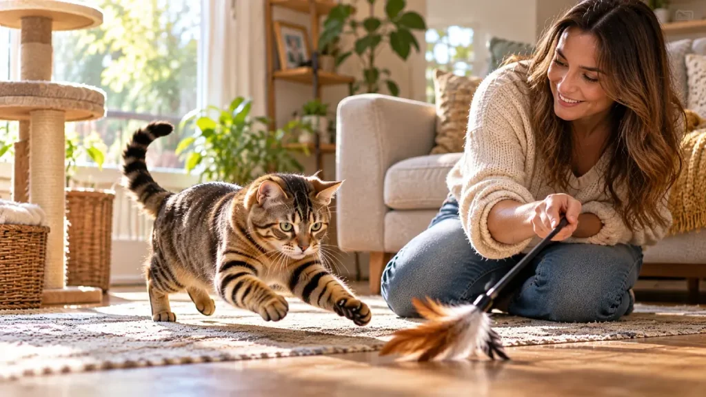 12 Mind-Blowing Signs Your Cat Is a Genius 9 Your Cat Predicts Where a Moving Toy Will Go
