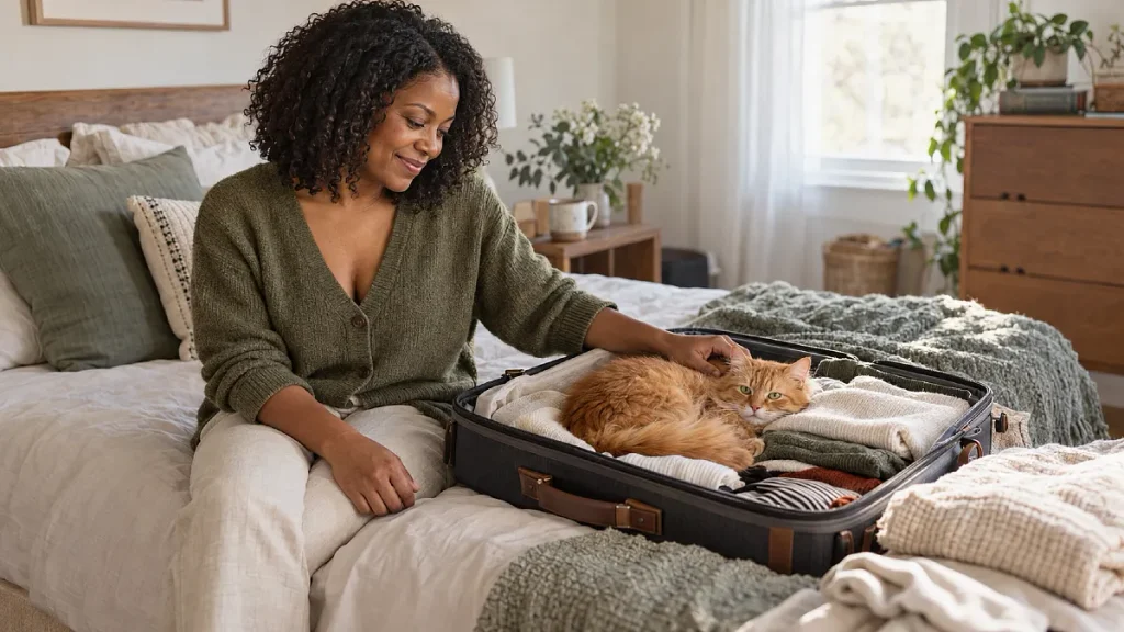 13 Heartbreaking Ways Your Cat Shows They've Missed You - Even If You Think They Didn't 3 Your Cat Sleeps on Your Clothes or Inside Your Suitcase