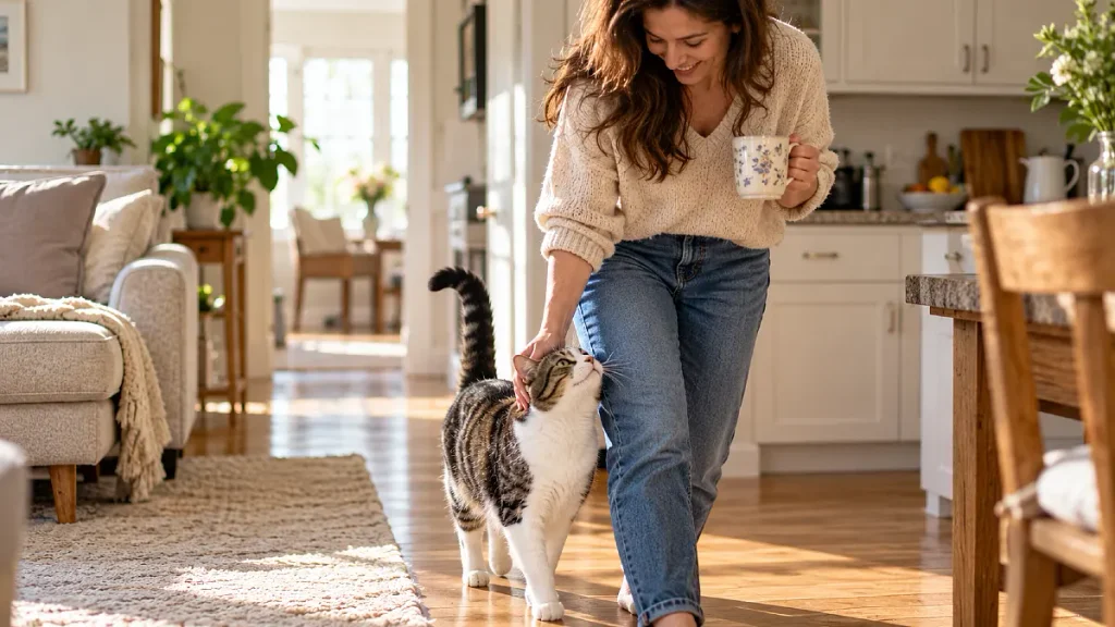13 Heartbreaking Ways Your Cat Shows They've Missed You - Even If You Think They Didn't 4 Your Cat Follows You Everywhere When You Come Home