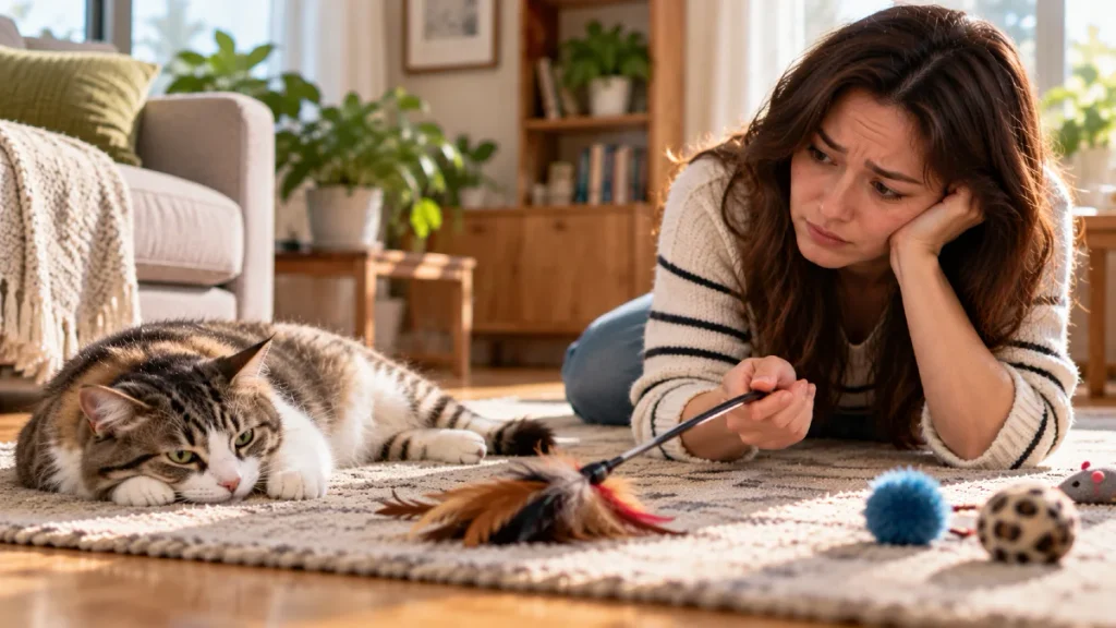 7 Signs Your Cat Is Closing Off From You Without You Even Realizing It 6 Your Cat Suddenly Loses Interest in Playing With You